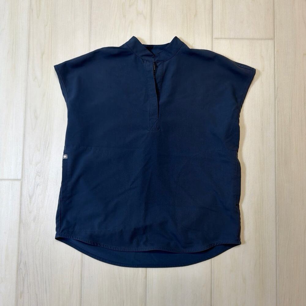 FIGS Rafaela Oversized Scrub Top XXS Dark Harbor Blouse Nurse Uniform